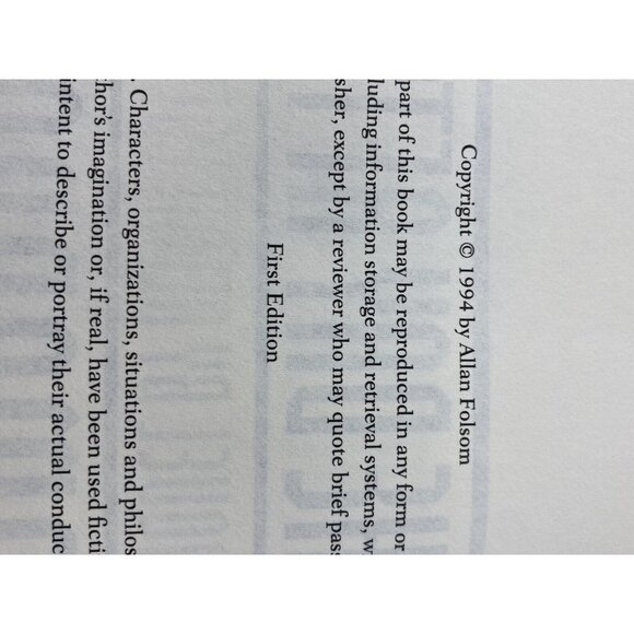 Vintage The‎ Day after Tomorrow by Allan Folsom (1994, Hardcover) First Edition - Picture 11 of 11